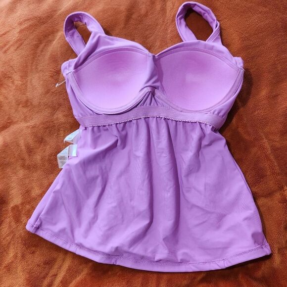 Calia Tankini Size Medium Light Purple Color Padded Wired.   NEW - Picture 5 of 12